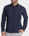 Camisa manga larga para hombre azul