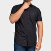 Camisa casual manga corta para hombre negro