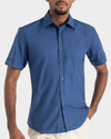 Camisa casual manga corta para hombre azul