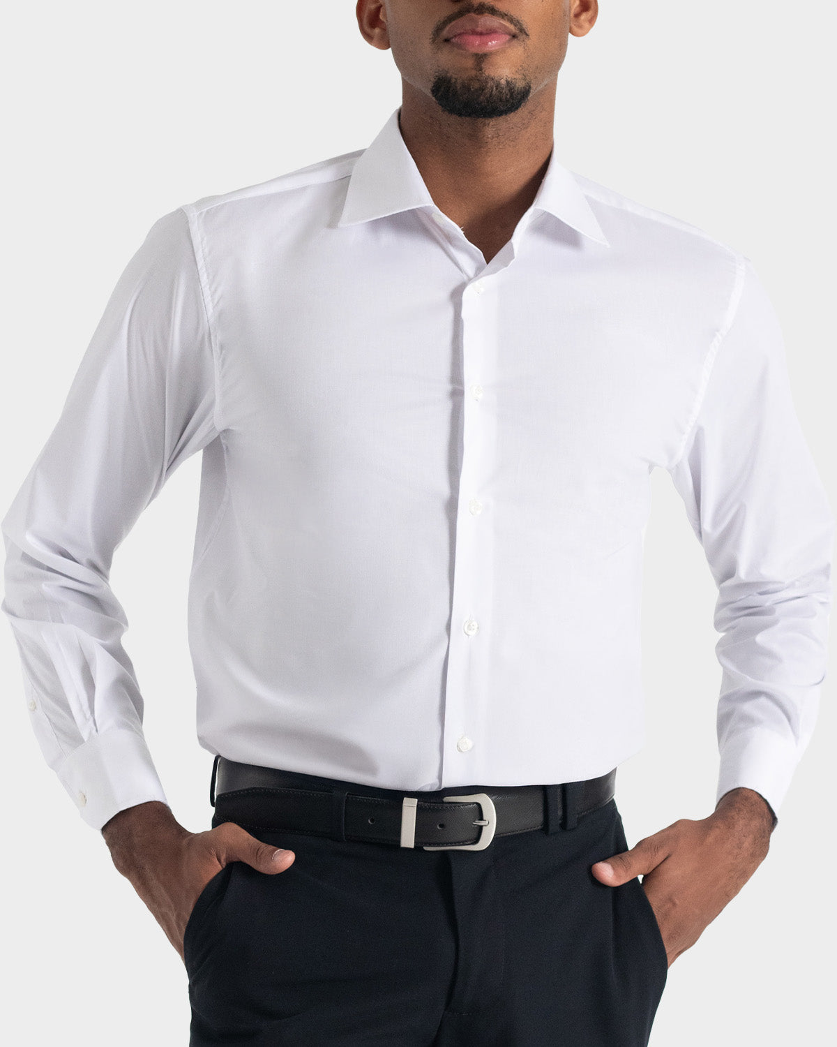 Camisa vestir manga larga white