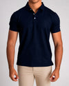 Polo fondo entero para hombre azul