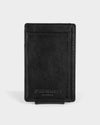 Tarjetero de cuero para hombre classy clip negro
