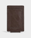 Tarjetero de cuero para hombre classy clip café